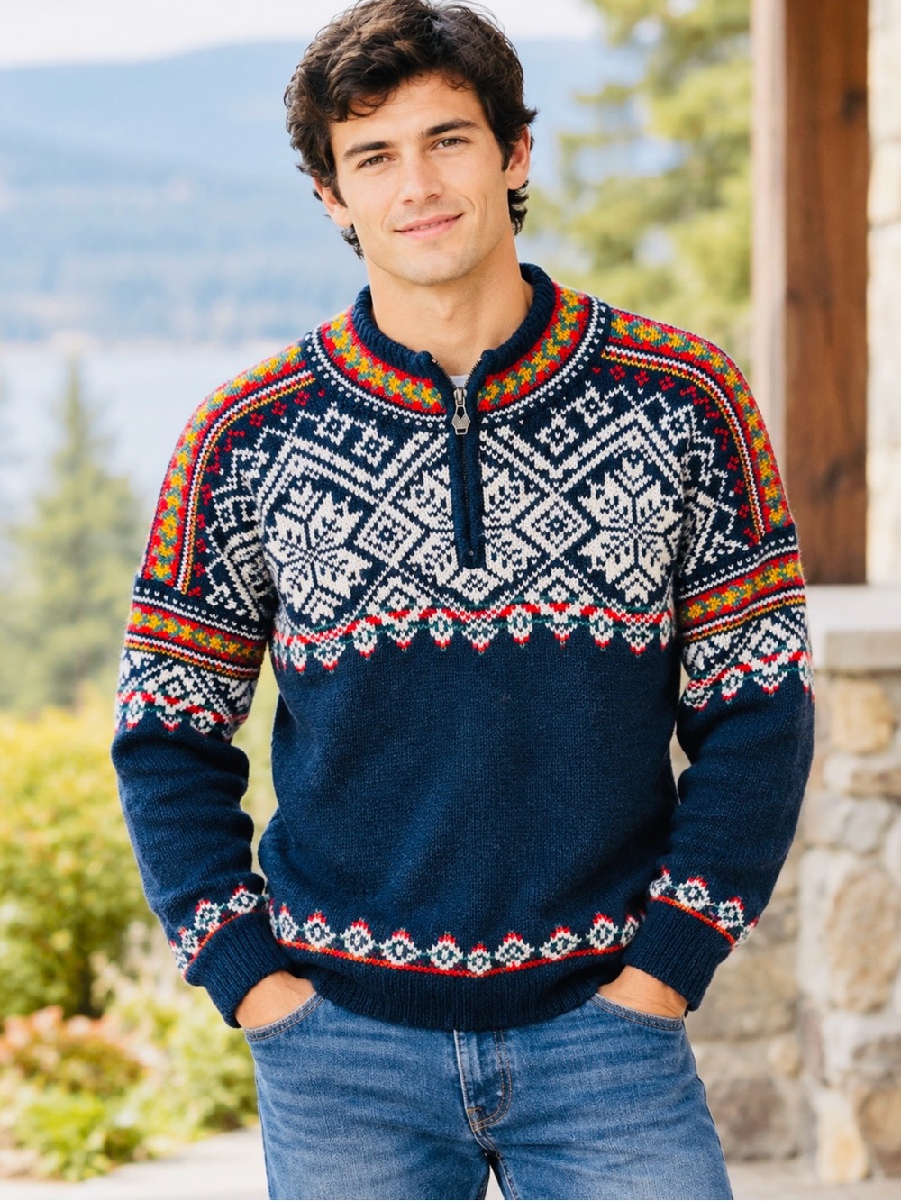 Dale of Norway US Olympic Collection 1998 Fair Isle 100% Wool Crewneck Sweater